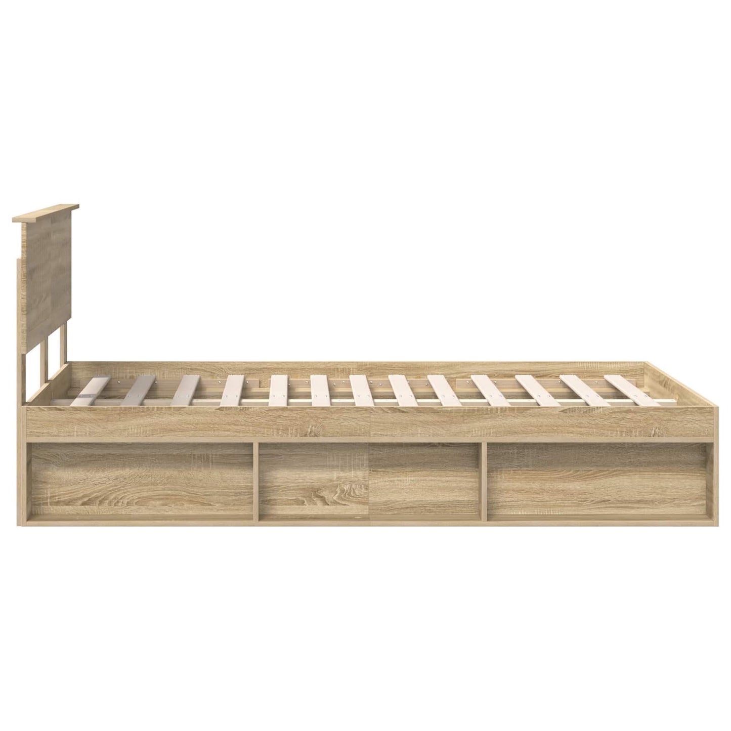vidaXL Bed Frame with Headboard Sonoma 120 x 200 cm Solid Pine Wood