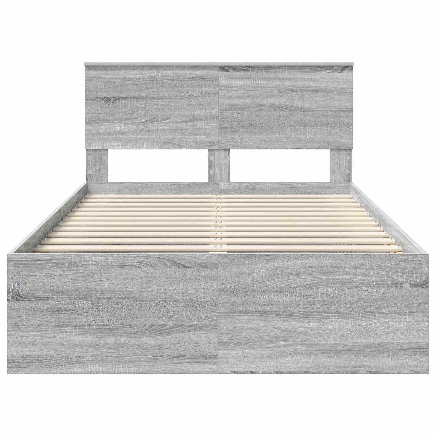 vidaXL Bed Frame Grey Sonoma 120 x 200 cm Solid Pine Wood