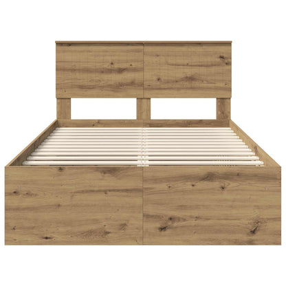 vidaXL Bed Frame Artisian Oak 120 x 200 cm Solid Pine Wood