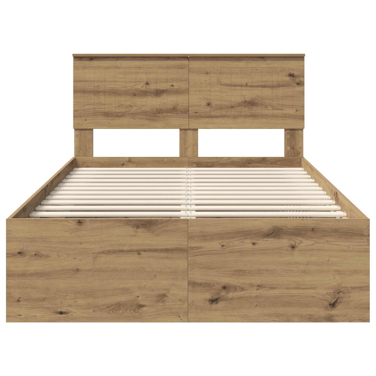 vidaXL Bed Frame Artisian Oak 120 x 190 cm Solid Pine Wood