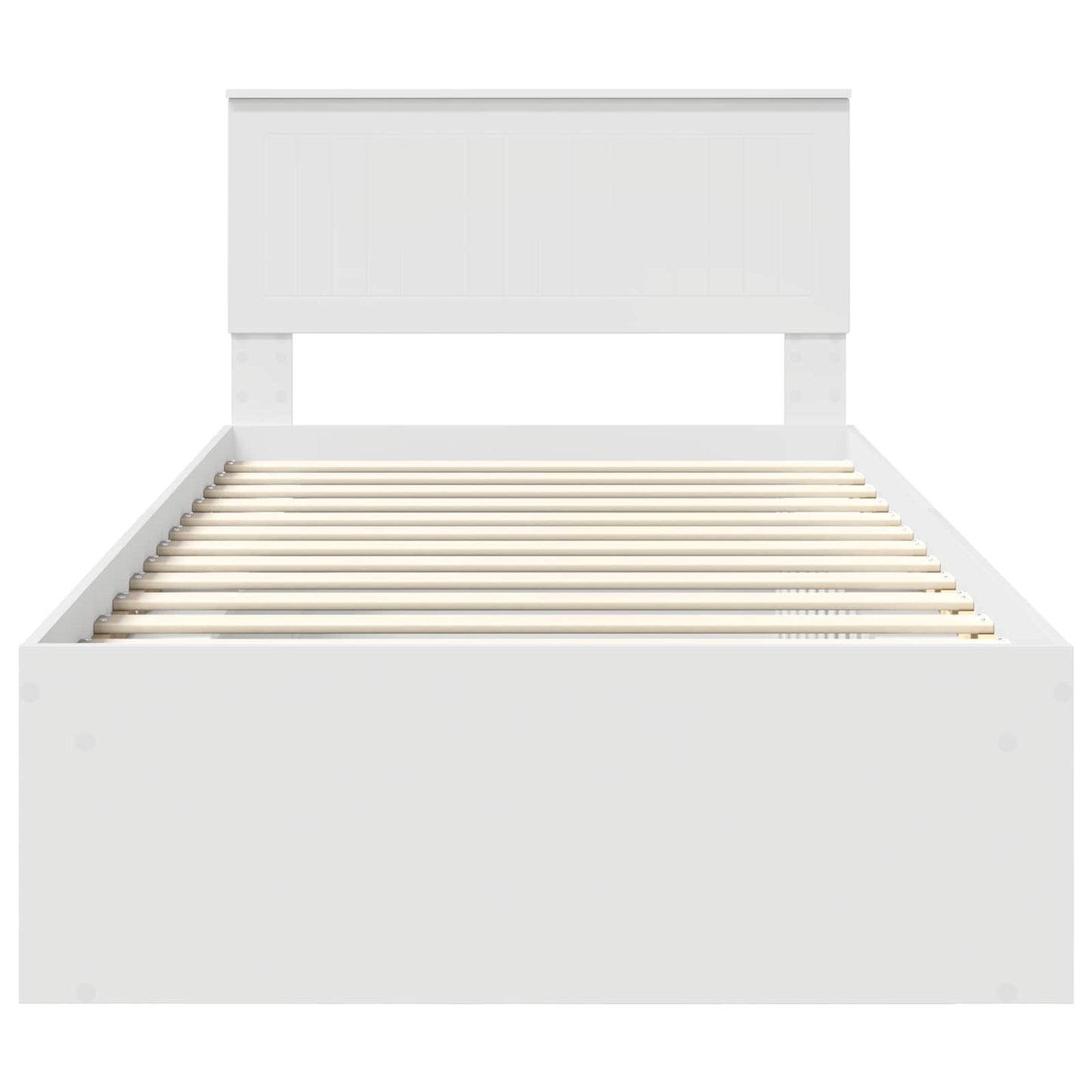 vidaXL Bed Frame with Headboard White 100 x 200 cm Solid Pine Wood