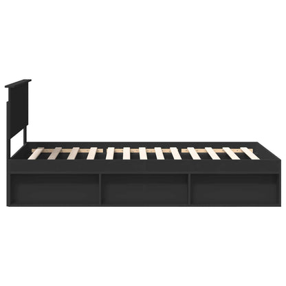 vidaXL Bed Frame with Headboard Black 100 x 200 cm Solid Pine Wood