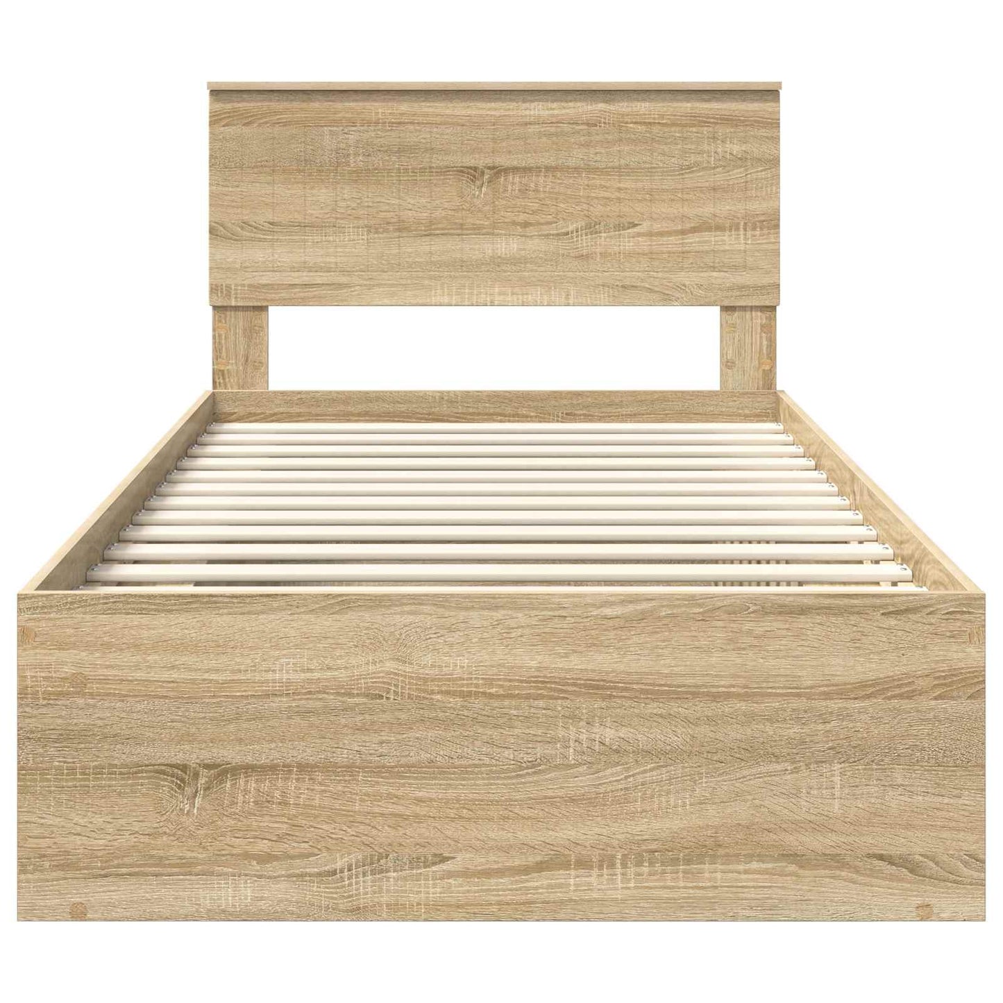 vidaXL Bed Frame with Headboard Sonoma 100 x 200 cm Solid Pine Wood