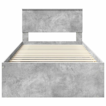 vidaXL Bed Frame Concerte Grey 100 x 200 cm Solid Pine Wood