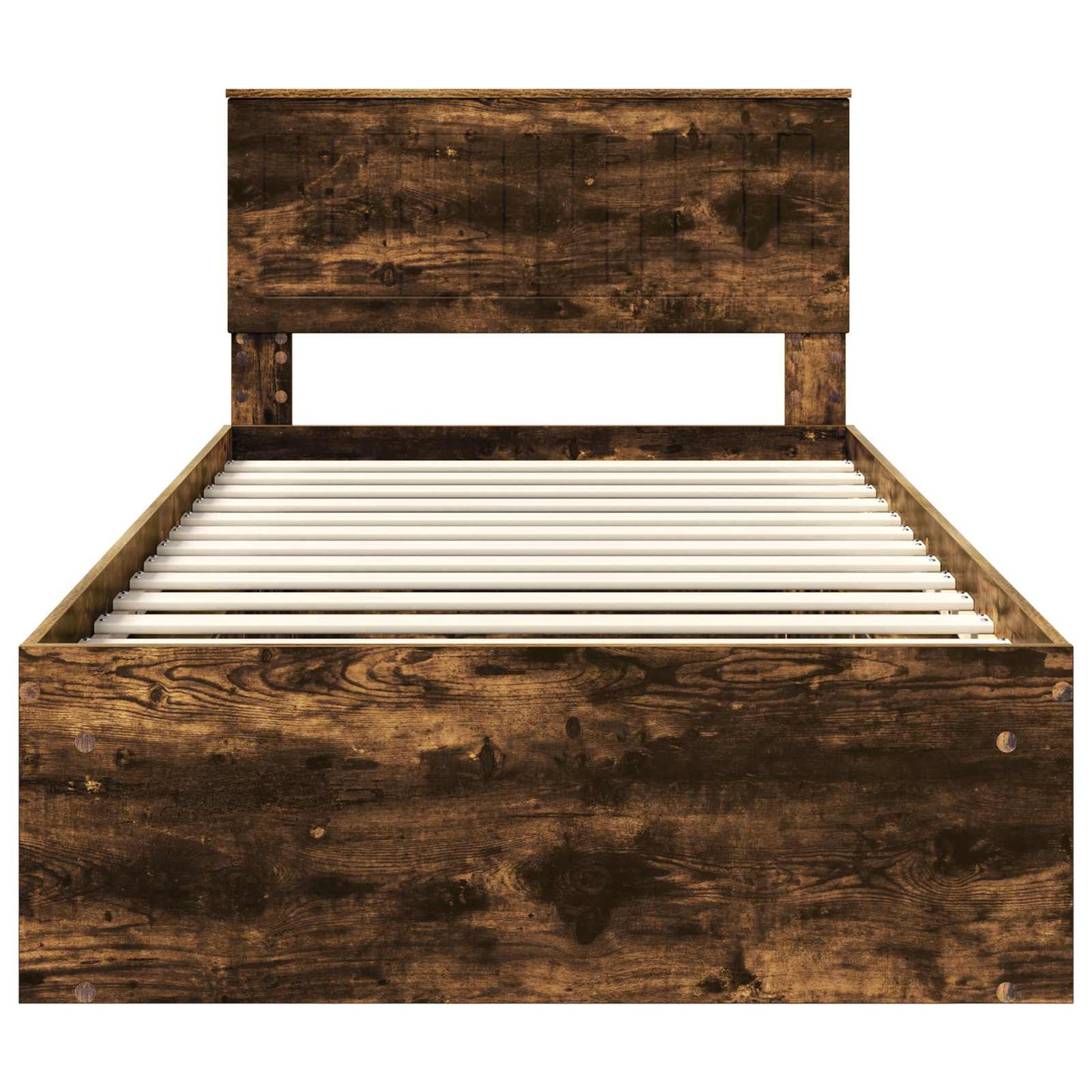 vidaXL Bed Frame Smoked Oak 100 x 200 cm Solid Pine Wood