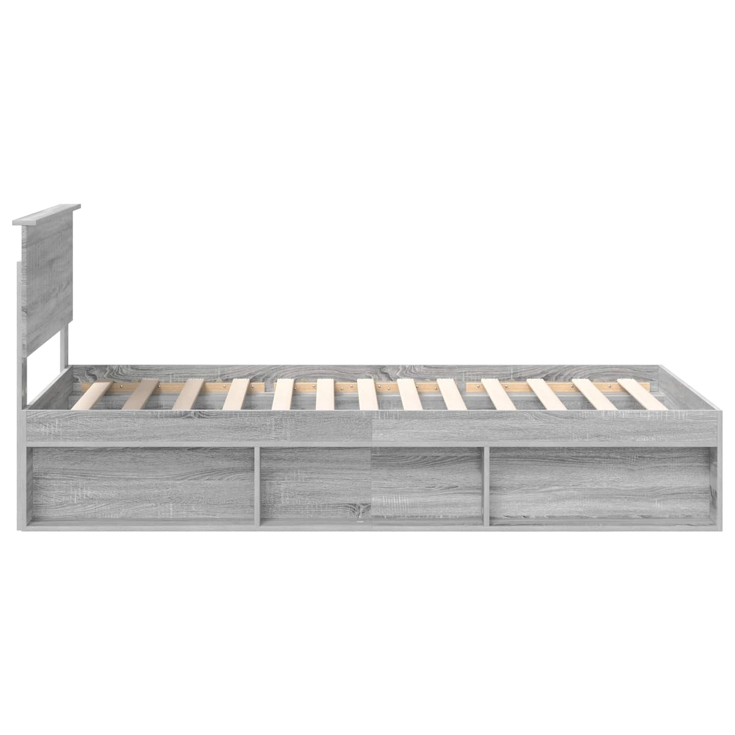 vidaXL Bed Frame Grey Sonoma 100 x 200 cm Solid Pine Wood