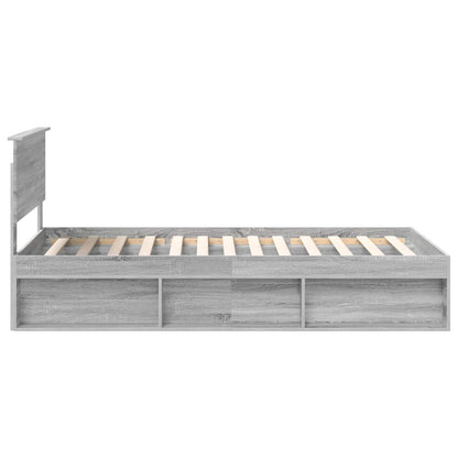 vidaXL Bed Frame Grey Sonoma 100 x 200 cm Solid Pine Wood