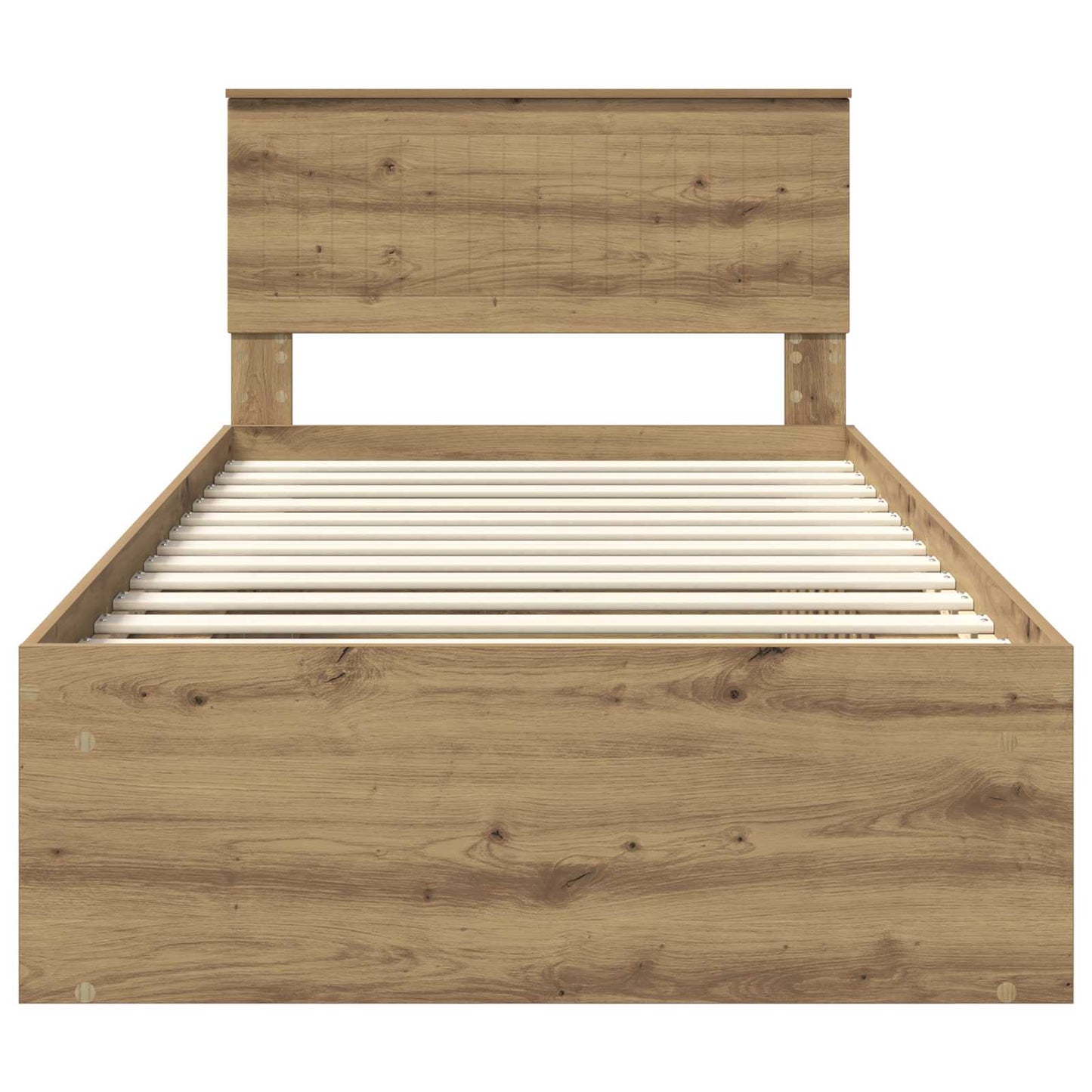 vidaXL Bed Frame Artisian Oak 100 x 200 cm Solid Pine Wood