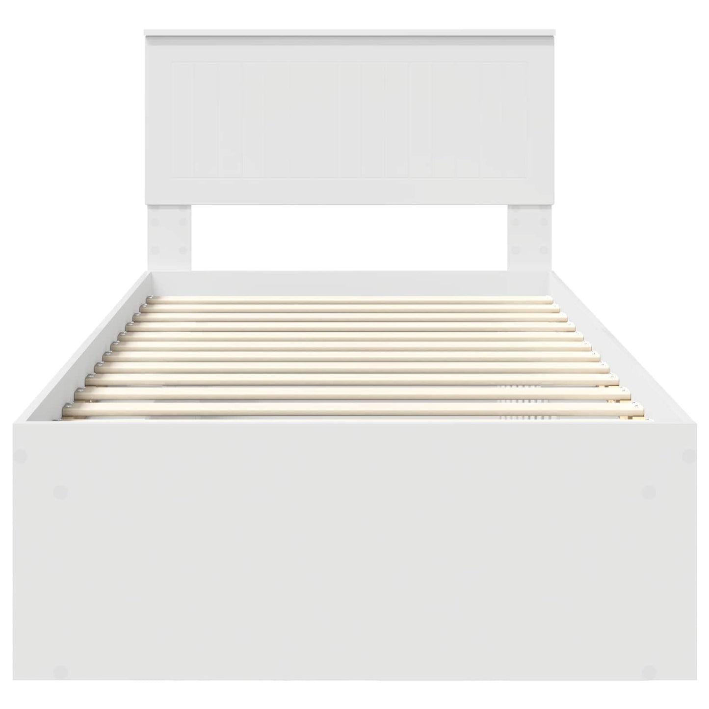 vidaXL Bed Frame with Headboard White 90 x 200 cm Solid Pine Wood