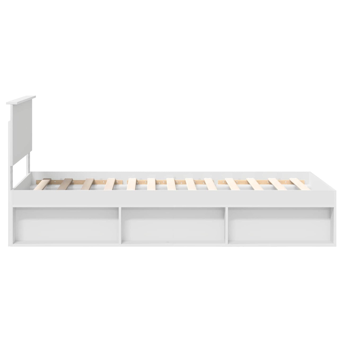vidaXL Bed Frame with Headboard White 90 x 200 cm Solid Pine Wood
