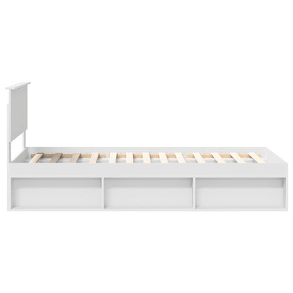 vidaXL Bed Frame with Headboard White 90 x 200 cm Solid Pine Wood