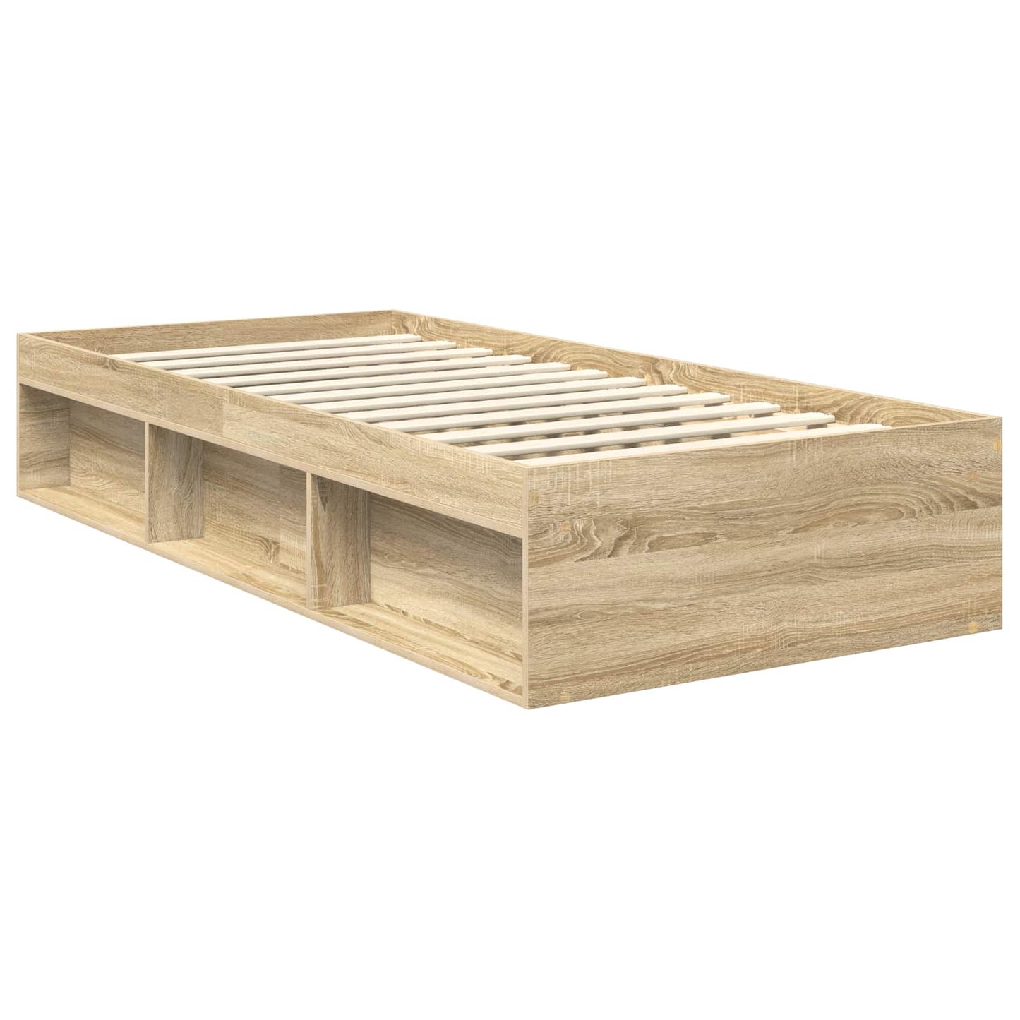 vidaXL Bed Frame with Headboard Sonoma Oak 90 x 200 cm Solid Pine Wood