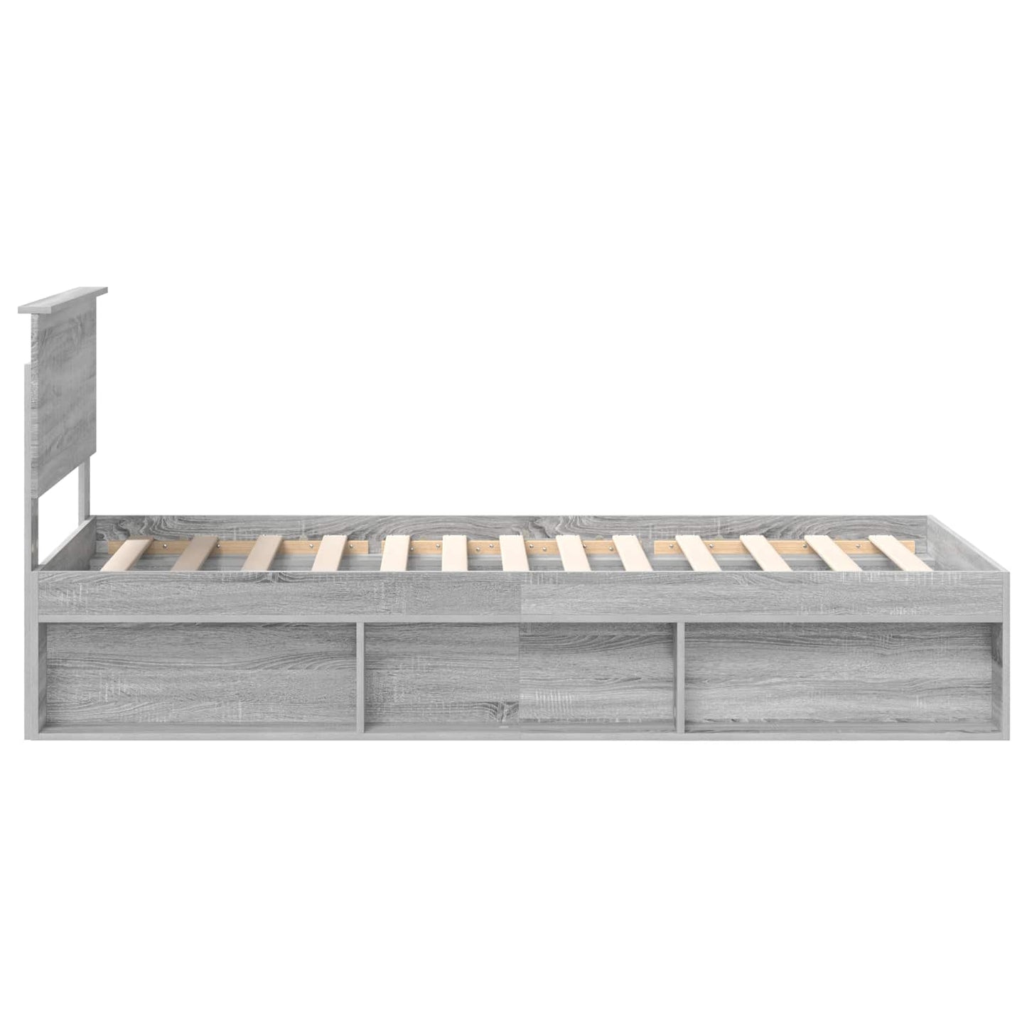 vidaXL Bed Frame Grey Sonoma 90 x 200 cm Solid Pine Wood
