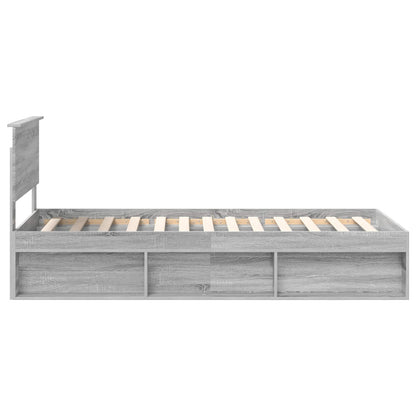 vidaXL Bed Frame Grey Sonoma 90 x 200 cm Solid Pine Wood