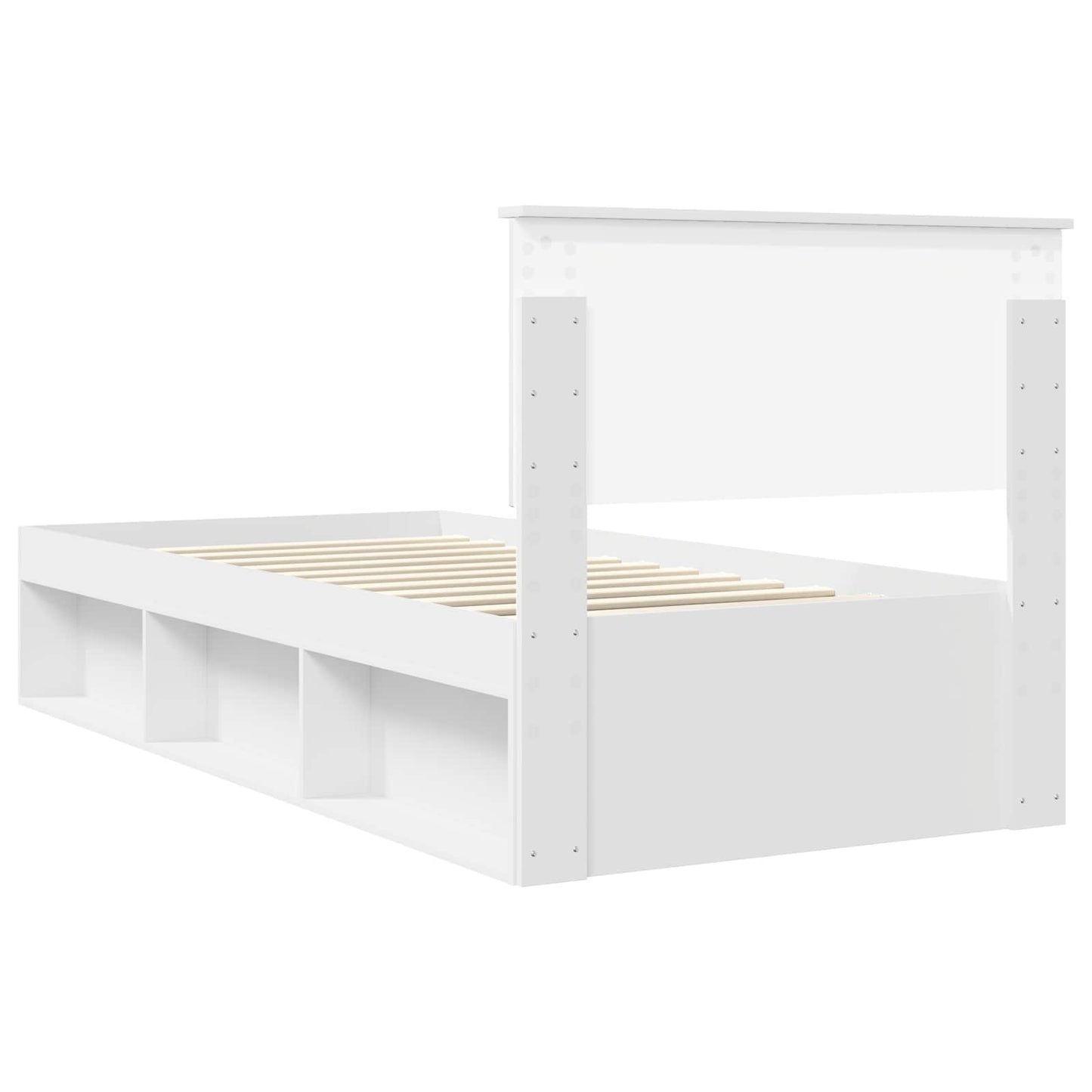 vidaXL Bed Frame with Headboard White 90 x 190 cm Solid Pine Wood