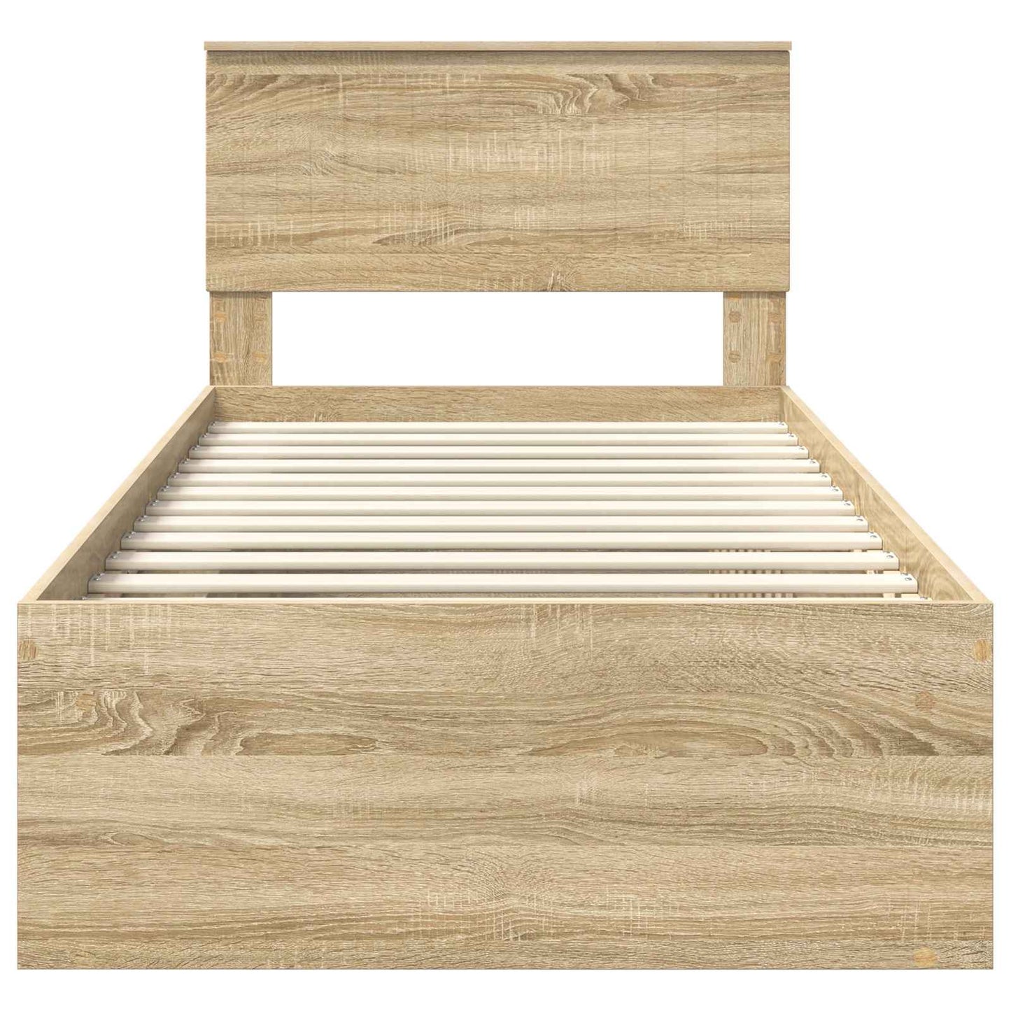 vidaXL Bed Frame with Headboard Sonoma 90 x 190 cm Solid Pine Wood
