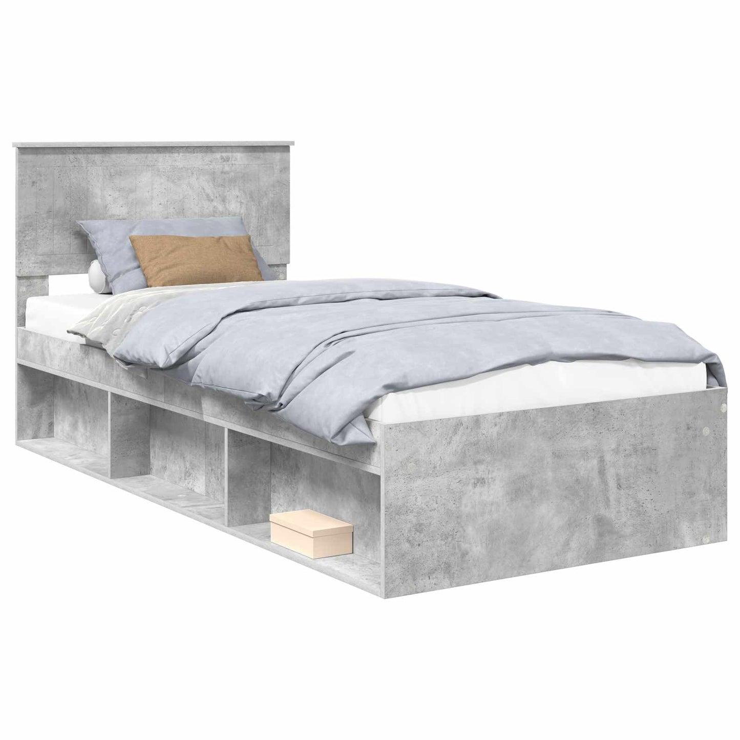 vidaXL Bed Frame Concerte Grey 90 x 190 cm Solid Pine Wood