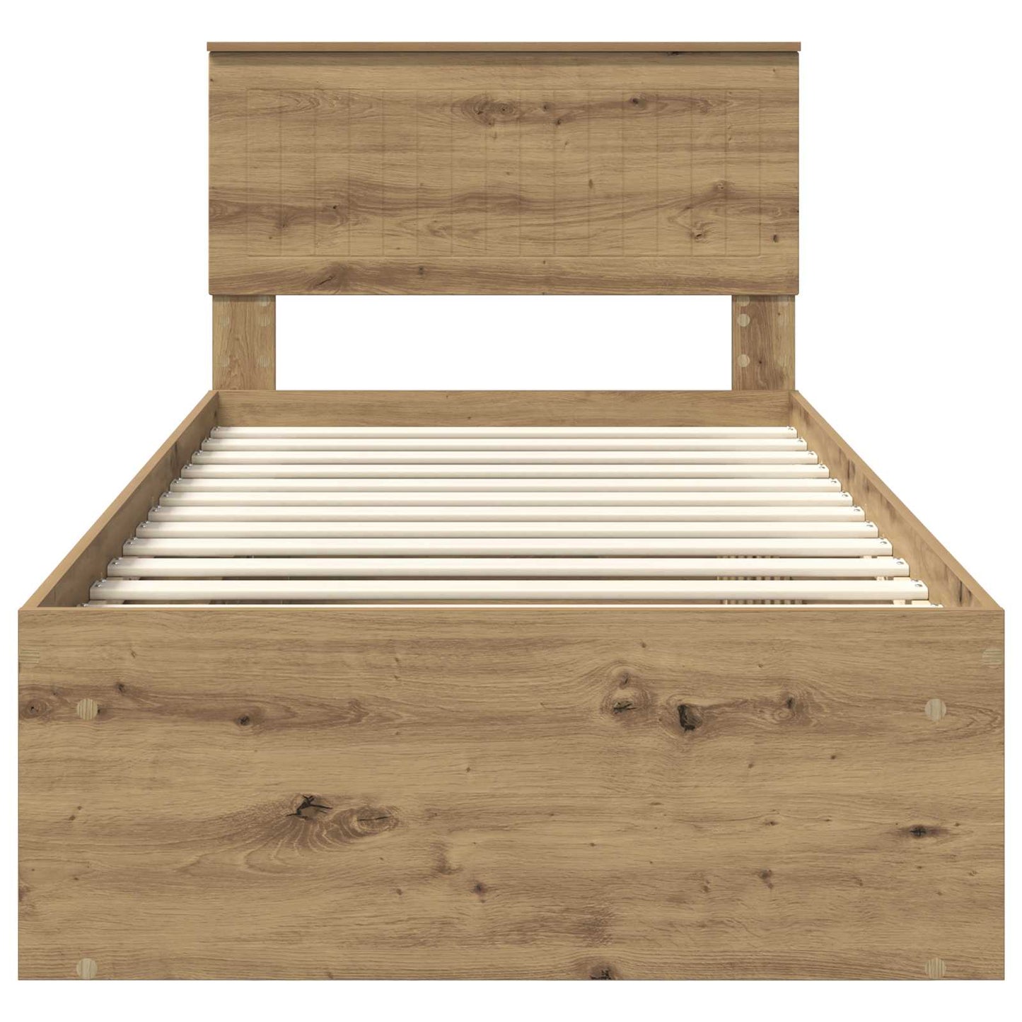 vidaXL Bed Frame Artisian Oak 90 x 190 cm Solid Pine Wood