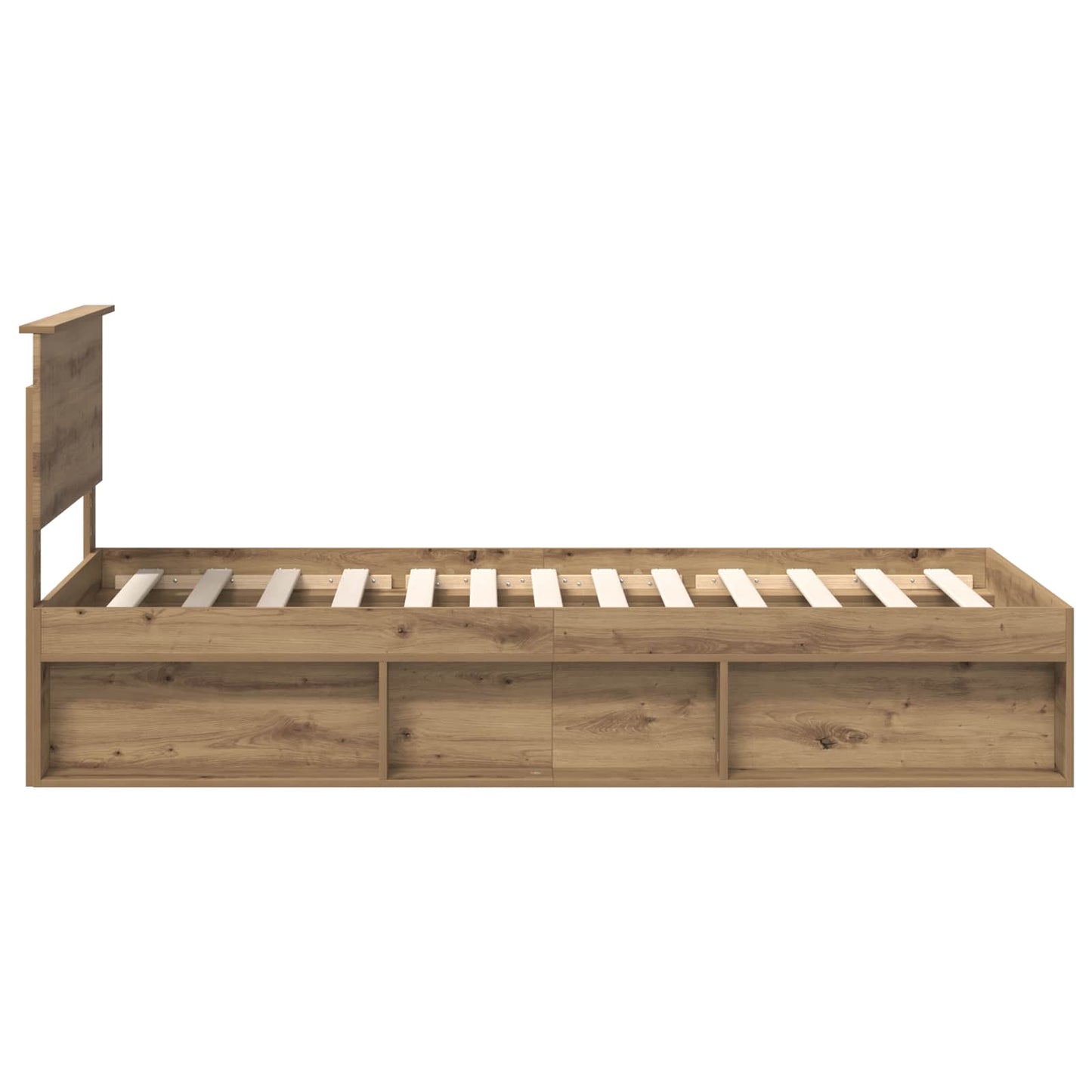 vidaXL Bed Frame Artisian Oak 90 x 190 cm Solid Pine Wood