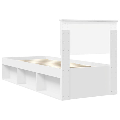 vidaXL Bed Frame with Headboard White 75 x 190 cm Solid Pine Wood