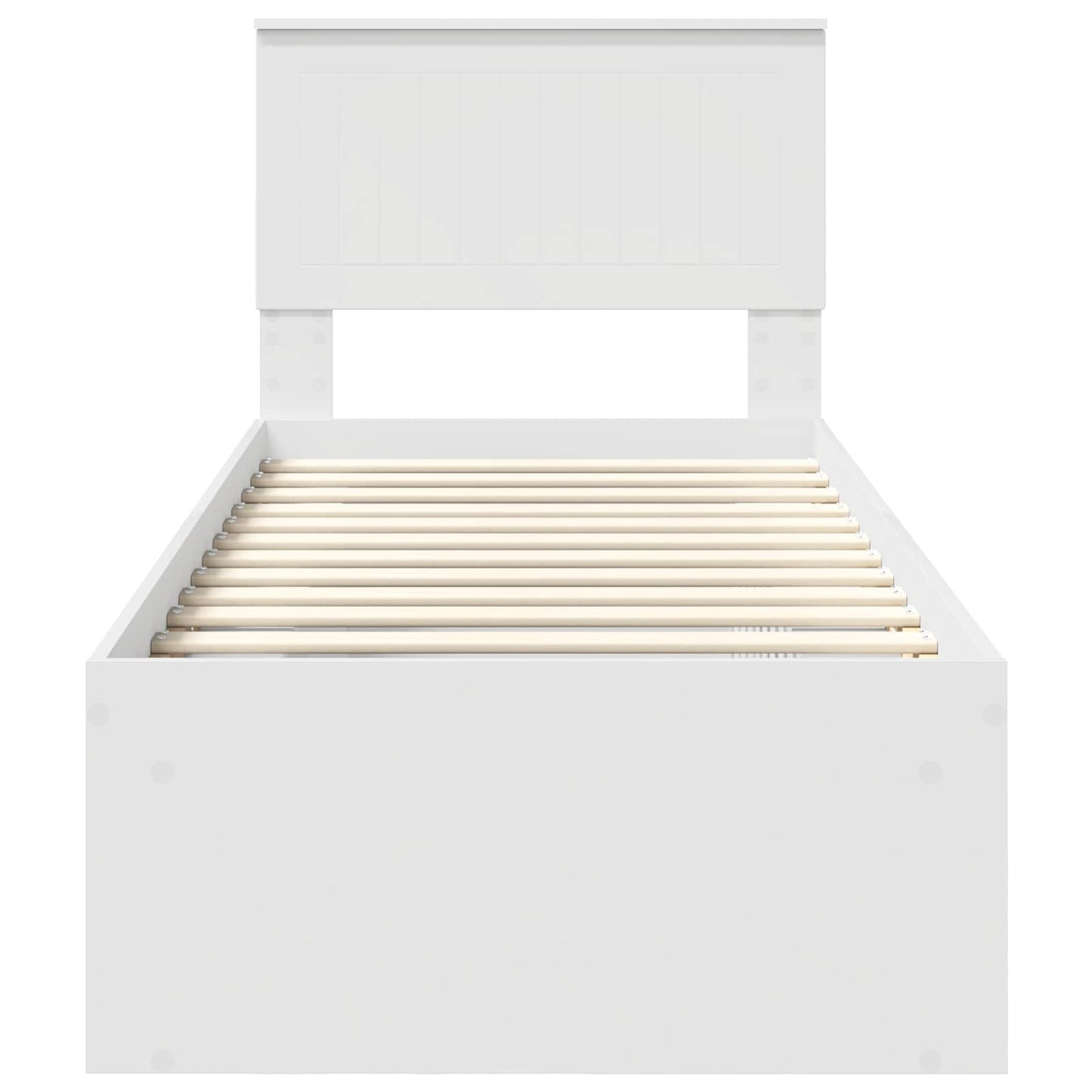 vidaXL Bed Frame with Headboard White 75 x 190 cm Solid Pine Wood