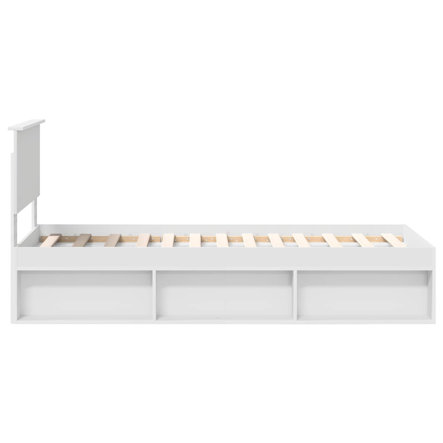 vidaXL Bed Frame with Headboard White 75 x 190 cm Solid Pine Wood
