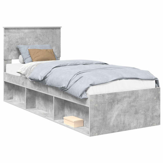 vidaXL Bed Frame Concerte Grey 75 x 190 cm Solid Pine Wood