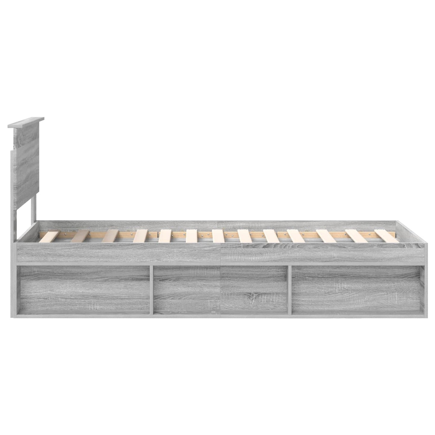 vidaXL Bed Frame Grey Sonoma 75 x 190 cm Solid Pine Wood