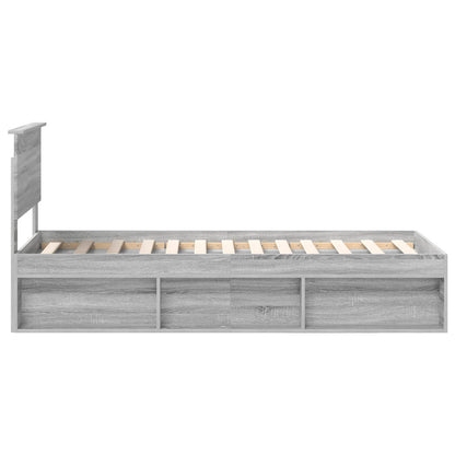 vidaXL Bed Frame Grey Sonoma 75 x 190 cm Solid Pine Wood