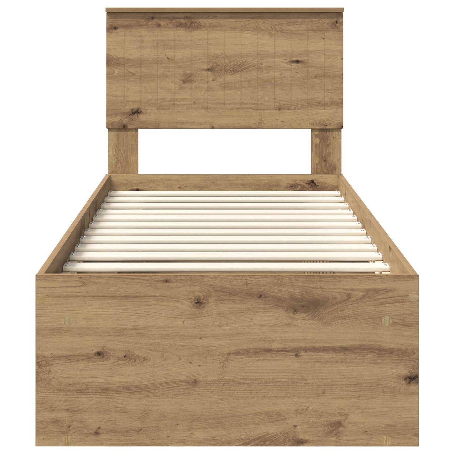 vidaXL Bed Frame Artisian Oak 75 x 190 cm Solid Pine Wood