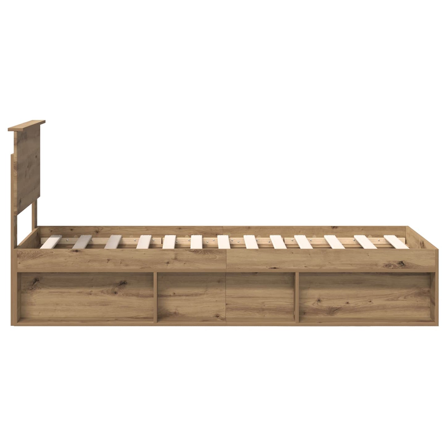 vidaXL Bed Frame Artisian Oak 75 x 190 cm Solid Pine Wood