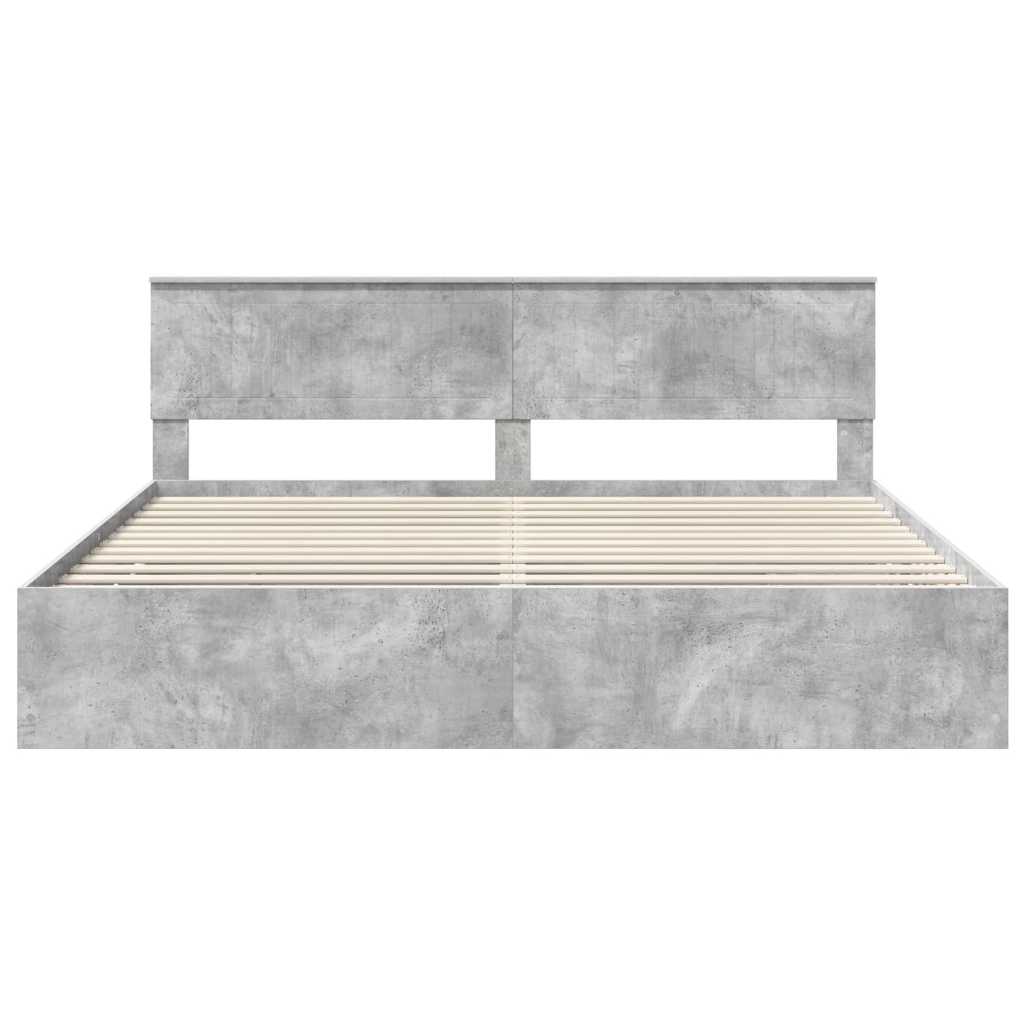 vidaXL Bed Frame with Drawer Concrete Grey 200 x 200 cm Engineer Wood