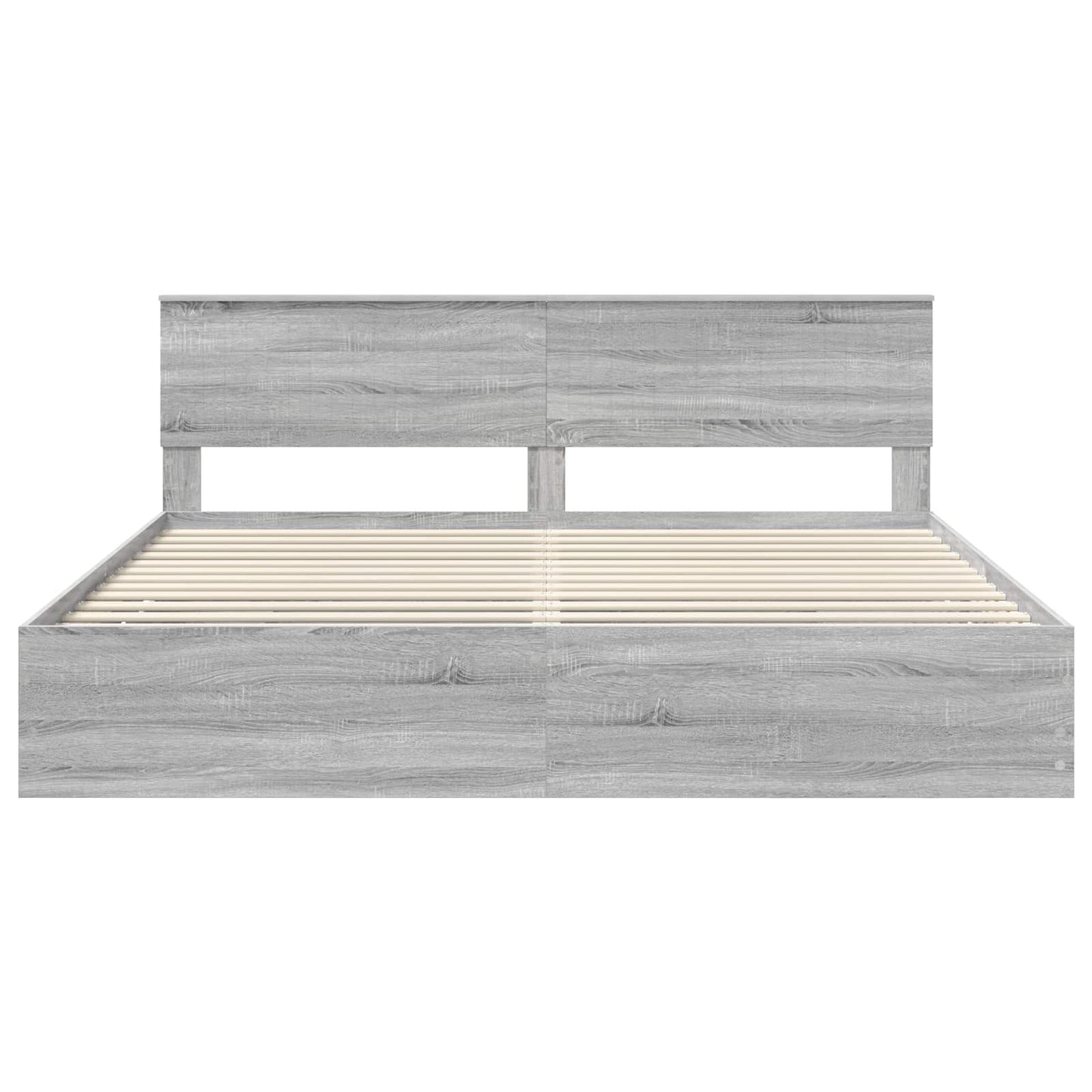 vidaXL Bed Frame with Drawer Grey Sonoma 200 x 200 cm Engineer Wood