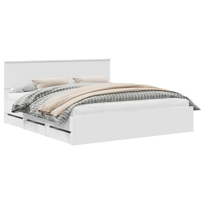 vidaXL Bed Frame with Drawer White 180 x 200 cm Engineer Wood