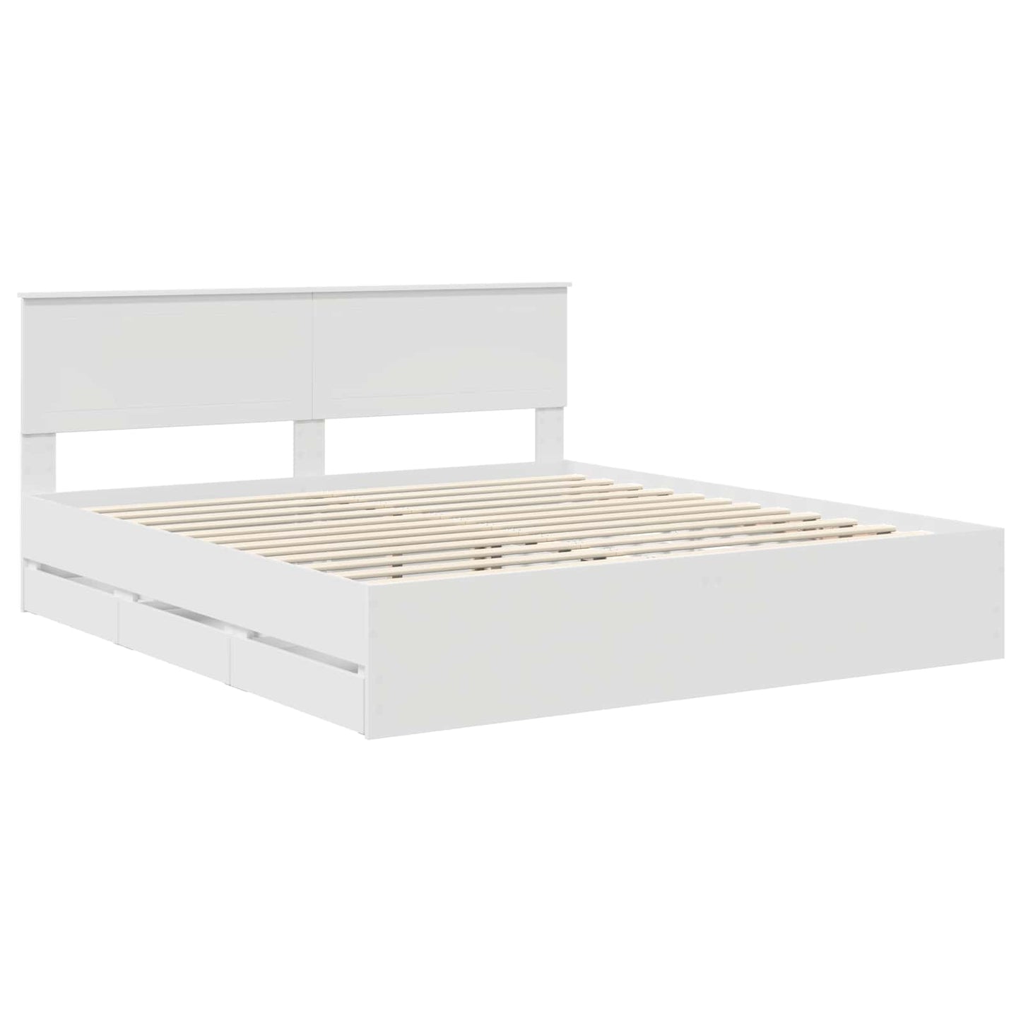 vidaXL Bed Frame with Drawer White 180 x 200 cm Engineer Wood