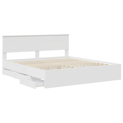 vidaXL Bed Frame with Drawer White 180 x 200 cm Engineer Wood