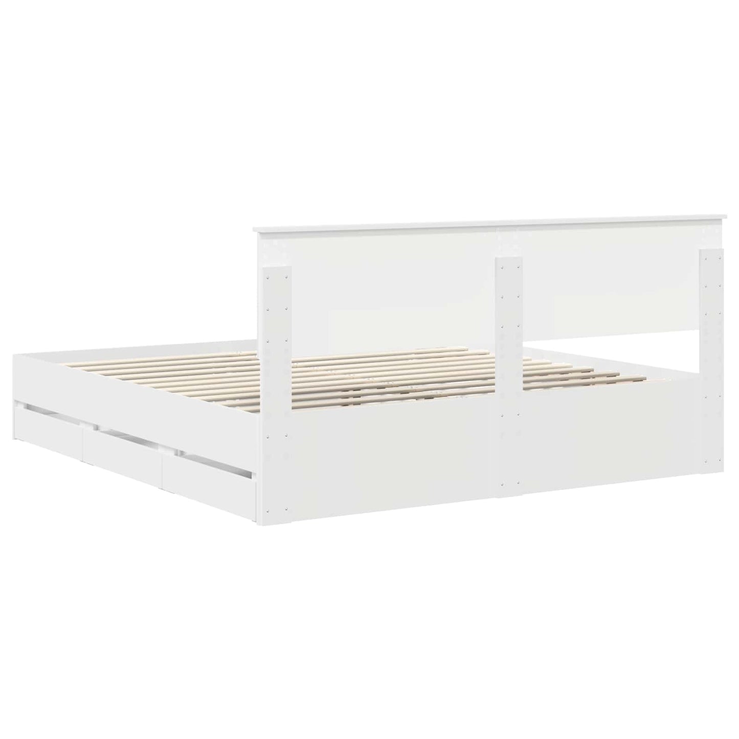 vidaXL Bed Frame with Drawer White 180 x 200 cm Engineer Wood