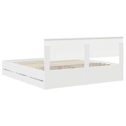 vidaXL Bed Frame with Drawer White 180 x 200 cm Engineer Wood