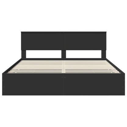 vidaXL Bed Frame with Drawer Black 180 x 200 cm Engineer Wood