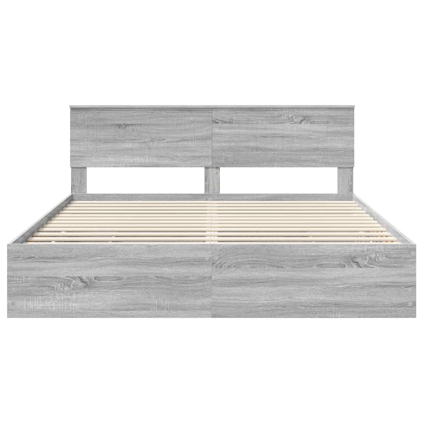 vidaXL Bed Frame with Drawer Grey Sonoma 180 x 200 cm Engineer Wood