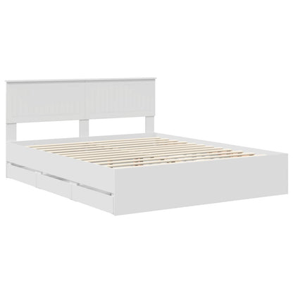 vidaXL Bed Frame with Drawer White 160 x 200 cm Engineer Wood