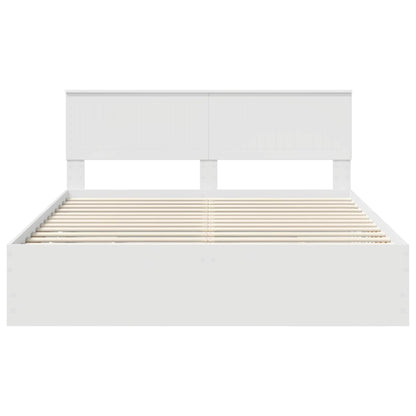 vidaXL Bed Frame with Drawer White 160 x 200 cm Engineer Wood