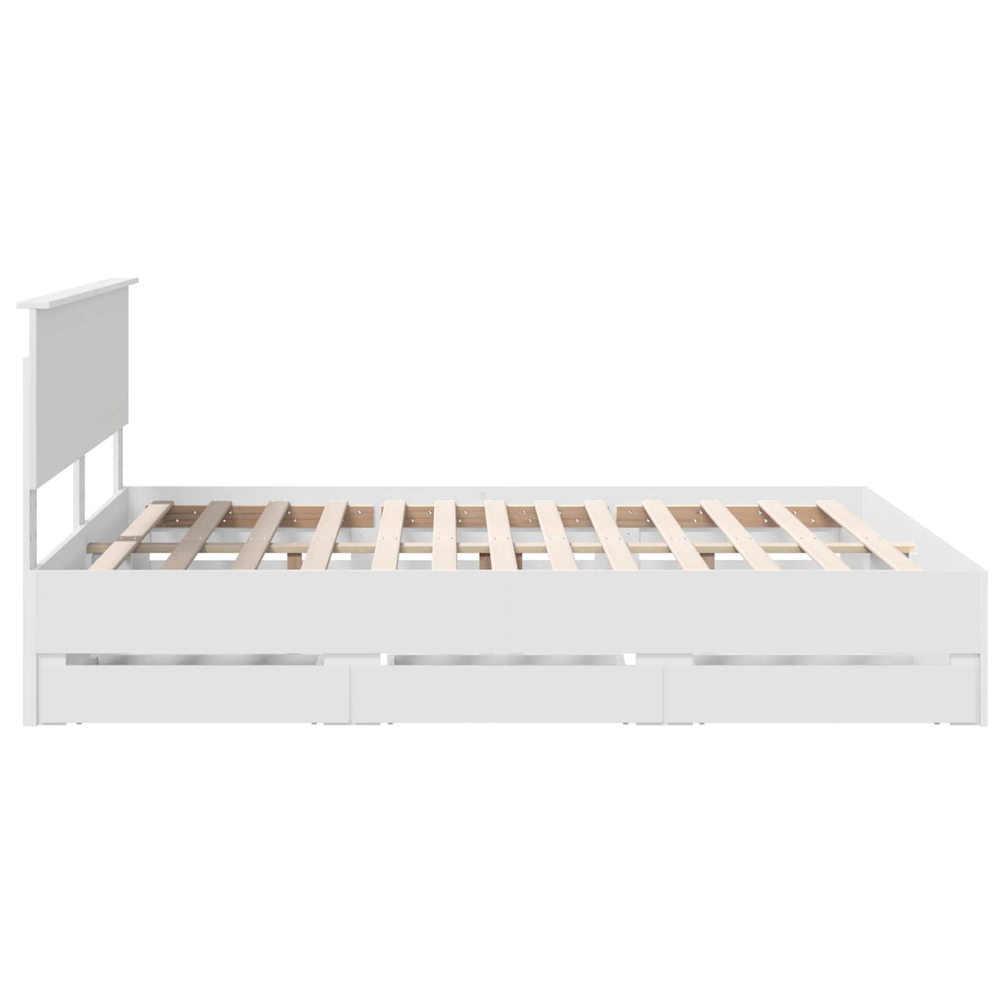 vidaXL Bed Frame with Drawer White 160 x 200 cm Engineer Wood
