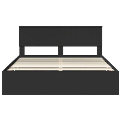 vidaXL Bed Frame with Drawer Black 160 x 200 cm Engineer Wood