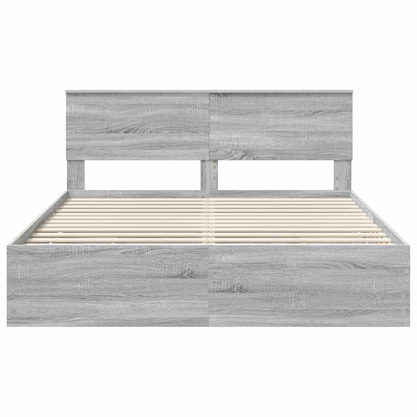 vidaXL Bed Frame with Drawer Grey Sonoma 160 x 200 cm Engineer Wood