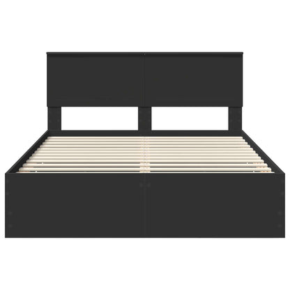 vidaXL Bed Frame with Drawer Black 140 x 200 cm Engineer Wood
