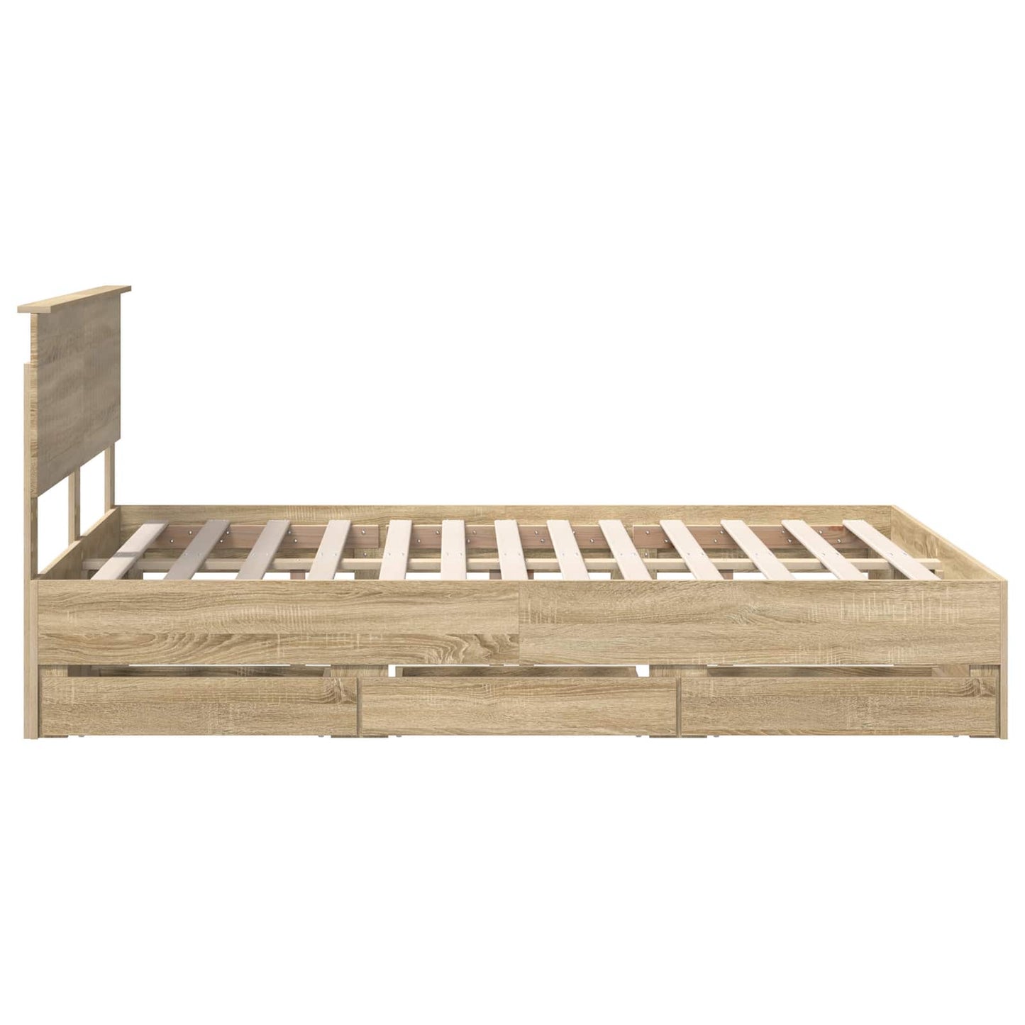 vidaXL Bed Frame with Drawer Sonoma Oak 140 x 200 cm Engineer Wood