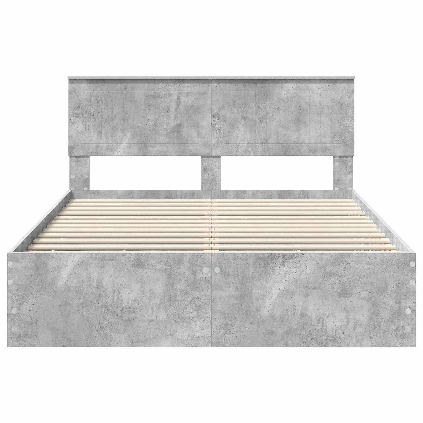 vidaXL Bed Frame with Drawer Concrete Grey 140 x 200 cm Engineer Wood