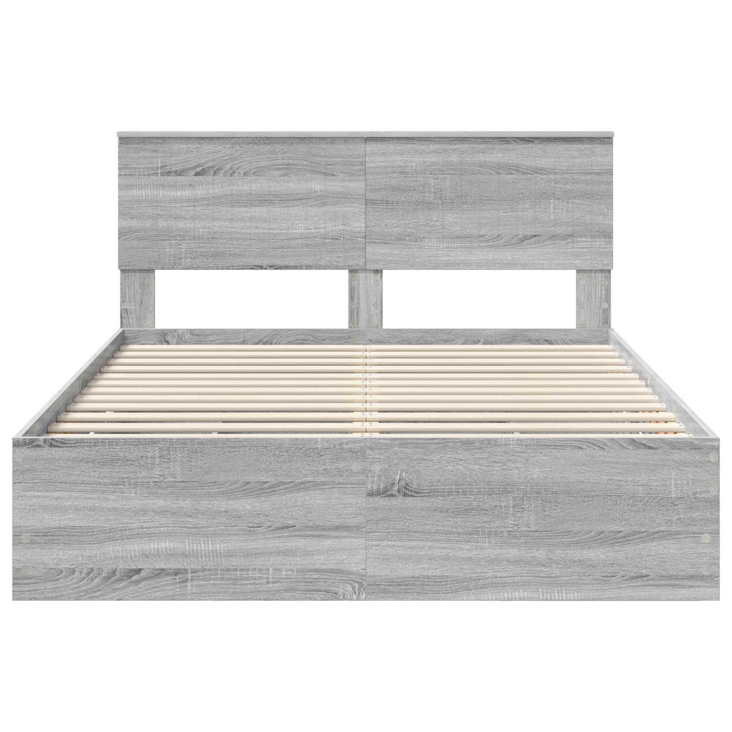 vidaXL Bed Frame with Drawer Grey Sonoma 140 x 200 cm Engineer Wood