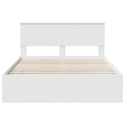 vidaXL Bed Frame with Drawer White 140 x 190 cm Engineer Wood